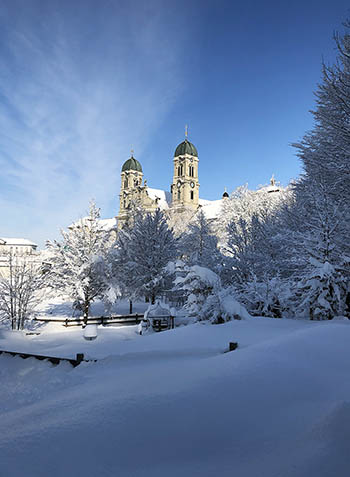 Kloster Einsiedeln im Schnee
